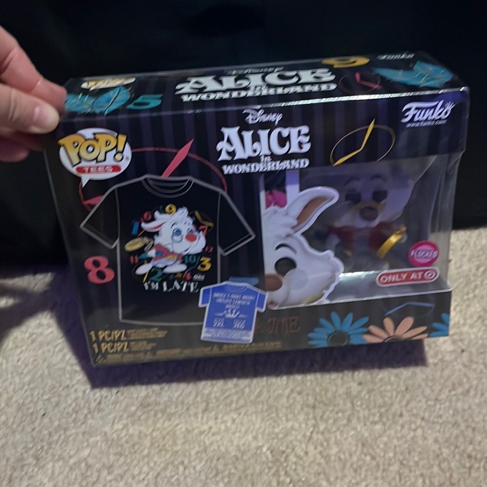 Alice in Wonderland Funko pop and 2x T Shirt